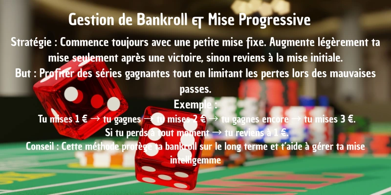 Astuce Jeux de Dés - Gestion de Bankroll et mise progressive